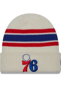 New Era Philadelphia 76ers White Vintage Cuff Mens Knit Hat