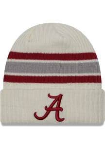 New Era Alabama Crimson Tide White Vintage Cuff Mens Knit Hat