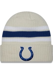 New Era Indianapolis Colts White Vintage Cuff Mens Knit Hat