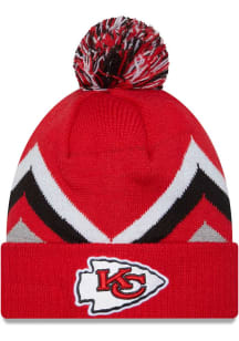 New Era Kansas City Chiefs Red Zig Zag Cuff Pom Mens Knit Hat