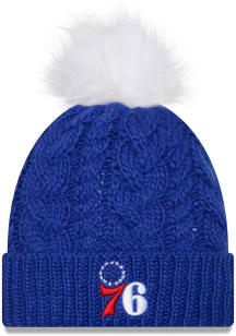 New Era Philadelphia 76ers Blue Pom Cuff Womens Knit Hat