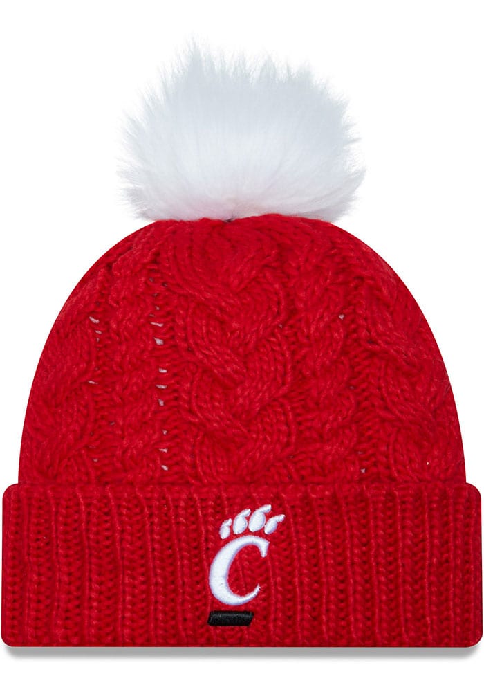 New Era Cincinnati Bearcats Red Pom Cuff Womens Knit Hat
