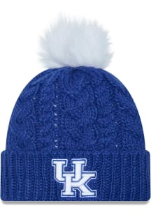 New Era Kentucky Wildcats Blue Pom Cuff Womens Knit Hat