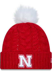 New Era Nebraska Cornhuskers Red Pom Cuff Womens Knit Hat
