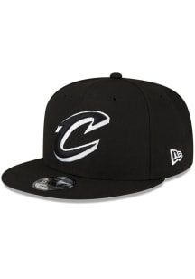 New Era Cleveland Cavaliers Black Basic Black and White Logo 9FIFTY Mens Snapback Hat