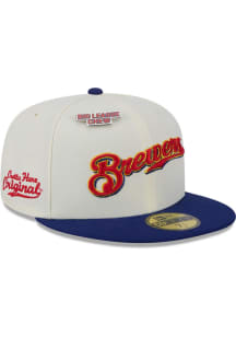 New Era Milwaukee Brewers Mens White Big League Chew 59FIFTY Fitted Hat