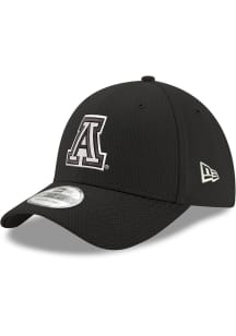 New Era Arizona Wildcats Mens Black Black and White Logo Diamond Era 39THIRTY Flex Hat