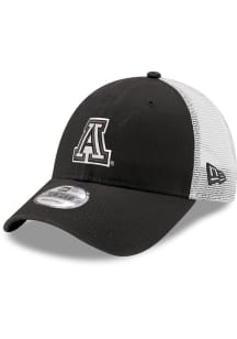 New Era Arizona Wildcats Black and White Logo Trucker 9FORTY Adjustable Hat - Black