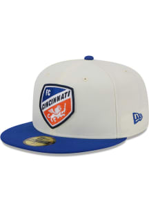 New Era FC Cincinnati Mens White Chrome 2T Evergreen 59FIFTY Fitted Hat