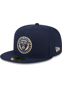 New Era Philadelphia Union Mens Navy Blue TC Evergreen 59FIFTY Fitted Hat