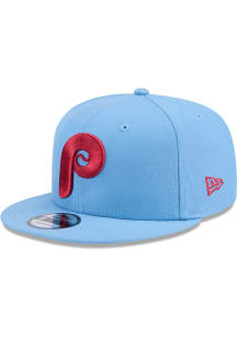 New Era Philadelphia Phillies Light Blue Sky Evergreen 9FIFTY Mens Snapback Hat
