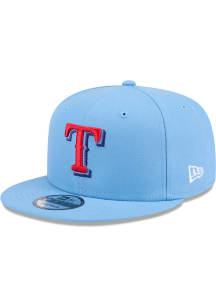 New Era Texas Rangers Light Blue Sky Evergreen 9FIFTY Mens Snapback Hat