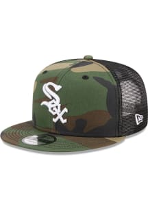 New Era Chicago White Sox Green Camo Evergreen Trucker 9FIFTY Mens Snapback Hat