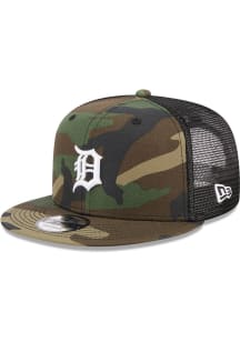 New Era Detroit Tigers Green Camo Evergreen Trucker 9FIFTY Mens Snapback Hat
