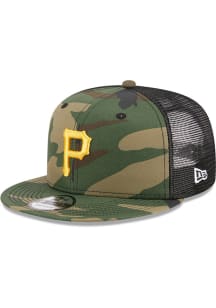 New Era Pittsburgh Pirates Green Camo Evergreen Trucker 9FIFTY Mens Snapback Hat