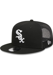 New Era Chicago White Sox Black BW Evergreen Trucker 9FIFTY Mens Snapback Hat