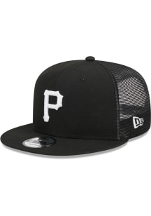 New Era Pittsburgh Pirates Black BW Evergreen Trucker 9FIFTY Mens Snapback Hat