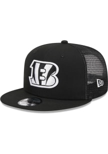 New Era Cincinnati Bengals Black BW Evergreen Trucker 9FIFTY Mens Snapback Hat