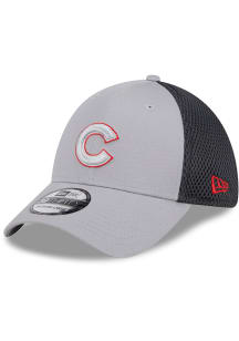 New Era Chicago Cubs Mens Grey Greyed Evergreen Neo 39THIRTY Flex Hat