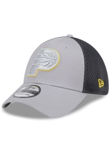 New Era Indiana Pacers Mens Grey Greyed Evergreen Neo 39THIRTY Flex Hat