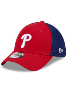 New Era Philadelphia Phillies Mens Red 2T Evergreen Neo 39THIRTY Flex Hat