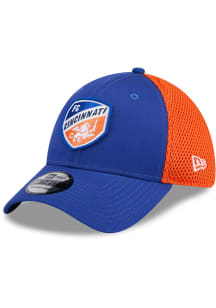 New Era FC Cincinnati Mens Blue 2T Evergreen Neo 39THIRTY Flex Hat