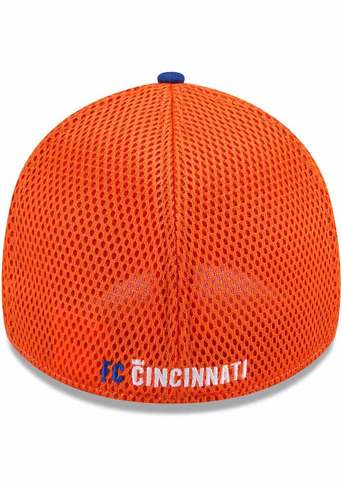 New Era FC Cincinnati Mens Blue 2T Evergreen Neo 39THIRTY Flex Hat