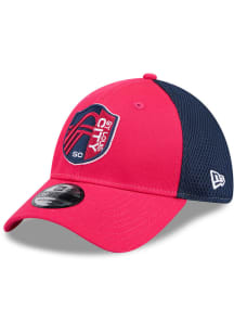 New Era St Louis City SC Mens Red 2T Evergreen Neo 39THIRTY Flex Hat