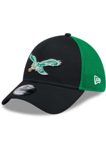 New Era Philadelphia Eagles Mens Black Historic 2T Evergreen Neo 39THIRTY Flex Hat