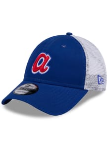 New Era Atlanta Braves Evergreen Trucker 9FORTY Adjustable Hat - Blue