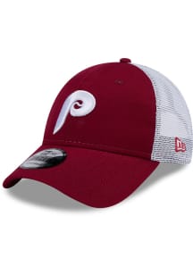 New Era Philadelphia Phillies Evergreen Trucker 9FORTY Adjustable Hat - Maroon