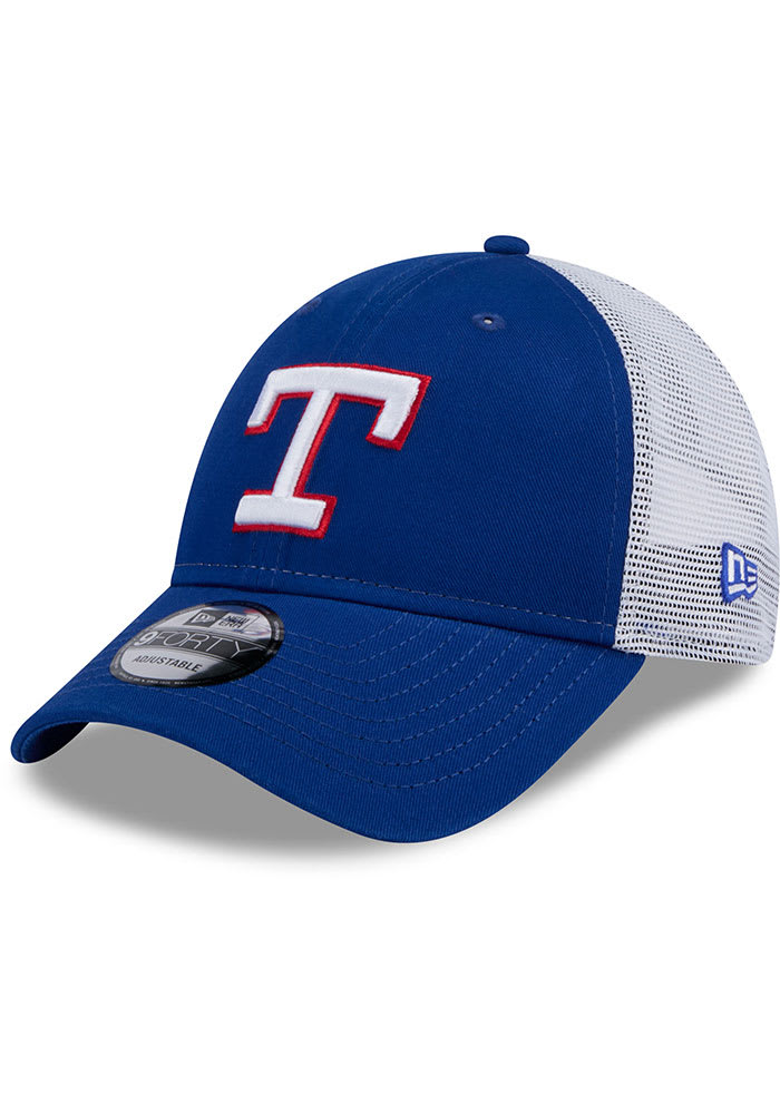 New Era Texas Rangers BLUE Evergreen Trucker 9FORTY Classic Adjustable ...