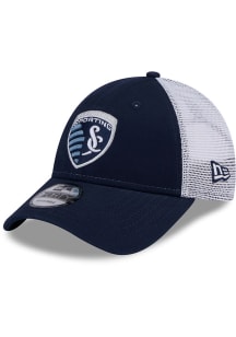 New Era Sporting Kansas City Evergreen Trucker 9FORTY Adjustable Hat - Blue