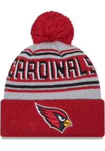 New Era Arizona Cardinals Grey Evergreen Wordmark Pom Mens Knit Hat