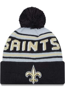 New Era New Orleans Saints Grey Evergreen Wordmark Pom Mens Knit Hat