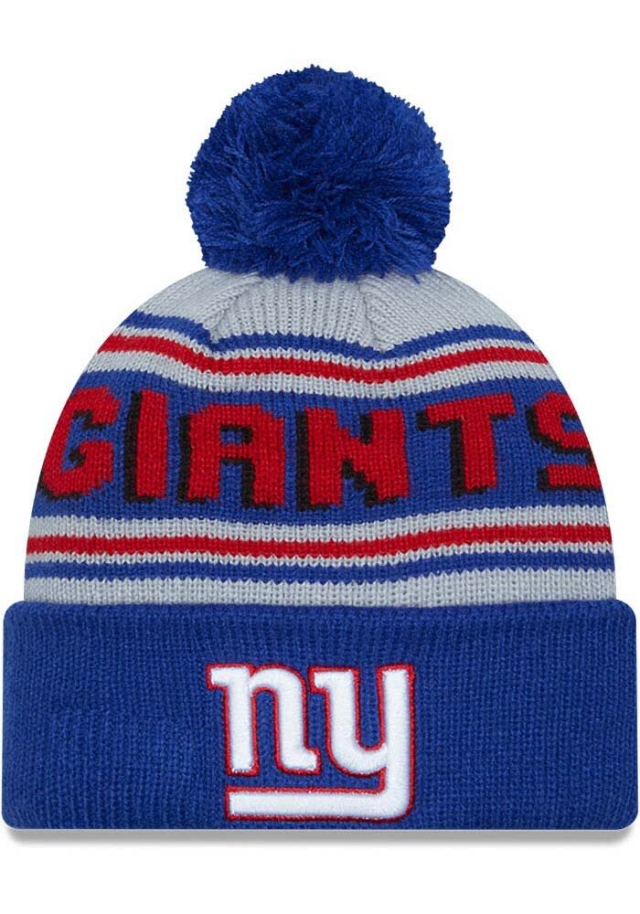 New York Giants New Era GREY Evergreen Wordmark Pom Knit Hat