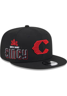 New Era Cincinnati Reds Black Side Logo 9FIFTY Mens Snapback Hat
