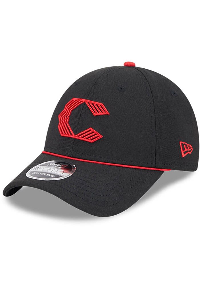 New Era Cincinnati Reds 2024 MLB City Connect Stretch Snap 9FORTY Adjustable Hat - Black