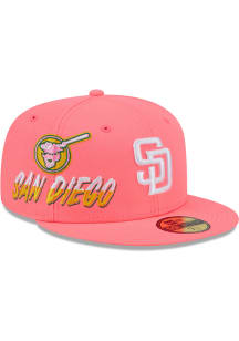 New Era San Diego Padres Mens Pink Side Logo 59FIFTY Fitted Hat