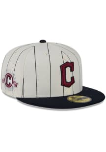 New Era Cleveland Guardians Mens Navy Blue Throwback 2T Pinstripe 59FIFTY Fitted Hat