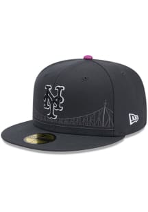 New Era New York Mets Mens Grey 2024 MLB CITY CONNECT 59FIFTY Fitted Hat