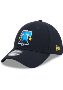 New Era Philadelphia Phillies Mens Navy Blue 2024 MLB City Connect 39THIRTY Flex Hat