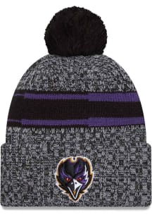 New Era Baltimore Ravens Black 2023 Sideline Sport Cuff Mens Knit Hat