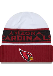 New Era Arizona Cardinals White 2023 Sideline Tech Cuff Mens Knit Hat