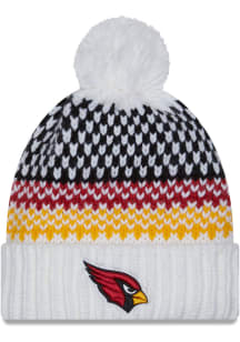 New Era Arizona Cardinals White 2023 Sideline W Cuff Pom Womens Knit Hat