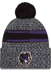 New Era Baltimore Ravens Black 2023 JR Sideline Sport Cuff Youth Knit Hat