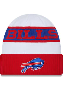 New Era Buffalo Bills White 2023 Sideline Tech Cuff Mens Knit Hat