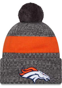 New Era Denver Broncos Grey 2023 JR Sideline CW Sport Cuff Youth Knit Hat