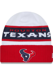 New Era Houston Texans White 2023 Sideline Tech Cuff Mens Knit Hat
