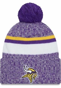 New Era Minnesota Vikings Purple 2023 JR Sideline Sport Cuff Youth Knit Hat